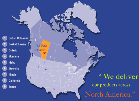 North American Map - Edmonton, Alberta
